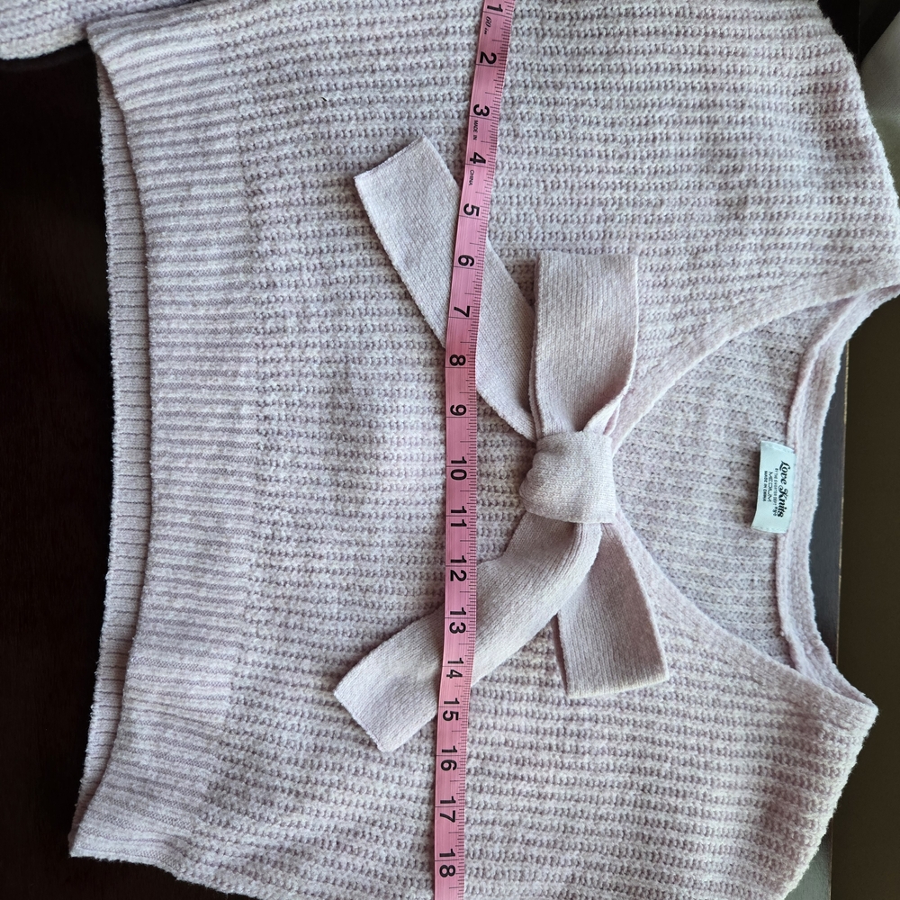 🎀🎀🎀Soft Girl Aesthetic: Lavender Bow-Front Crop Top SZ MED - Picture 6 of 7